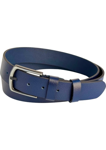 Battal Boy Hakiki Deri 4 Cm. Tokalı Düz Model Spor Erkek Kemer Lacivert fiyatları