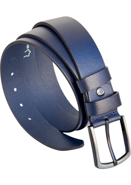 Battal Boy Hakiki Deri 4 Cm. Tokalı Düz Model Spor Erkek Kemer Lacivert indirimleri