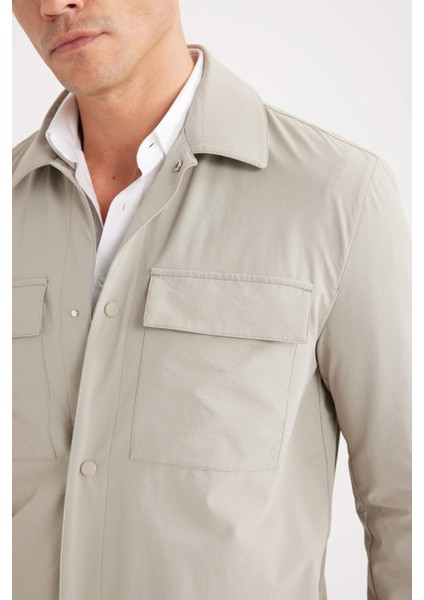 Regular Fit Polo Yaka Çıtçıt Kapamalı Cepli Teknik Gömlek Ceket B7396AX25SP indirimleri