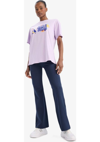 Defactofit Nba Wordmark Oversize Fit Bisiklet Yaka Kısa Kollu TIŞÖRT A4120AX25SM