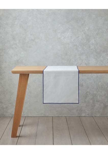 Arcane Polyester Runner 40X140 cm Beyaz - Lacivert