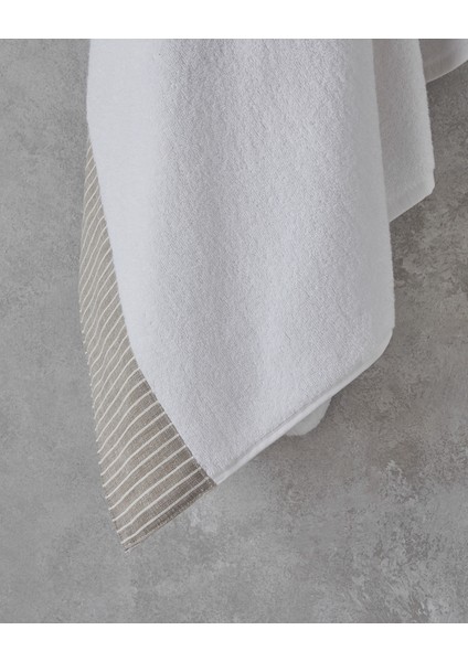 Natural Stripe Pamuklu Banyo Havlusu 90X150 cm Beyaz fiyatları