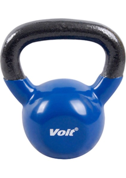 Mavi Vinyl Kettlebell 6 Kg, dayanıklı ve şık egzersiz gereci