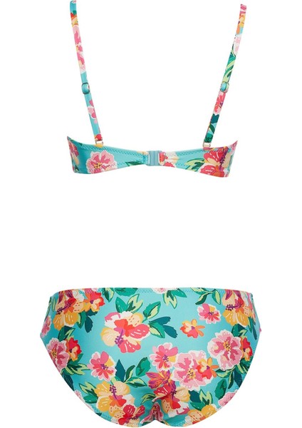 Straplez Desenli Bikini Takım
