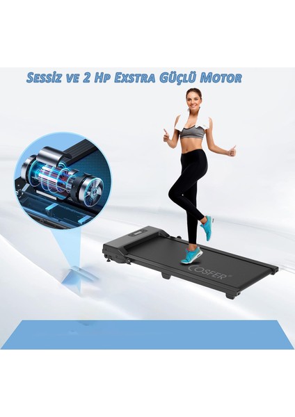 2 Hp Yürüyüş ve Koşu Bandı Katlanabilen 130 Kilo Taşıma Kapasiteli 1-12 Km Hız Kumandalı