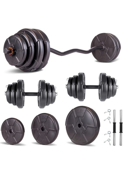 85 kg Z Bar Dambıl ve Fitness Ağırlık Seti, dayanıklı ve şık siyah renkli ürün
