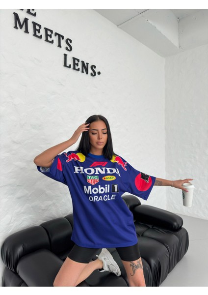 Redbull Baskılı Oversize Unisex T-Shirt