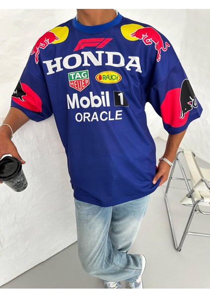 Redbull Baskılı Oversize Unisex T-Shirt modelleri