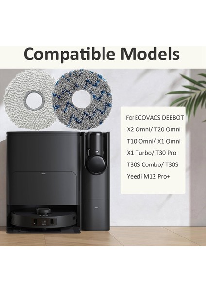 Ecovacs Deebot T30 Pro / T30S Combo / T30S / T20 Omni / T10 Omni / X1 Omni / X1 Turbo / X2 Omni Parçaları Için Mop Pedleri (Yurt Dışından)