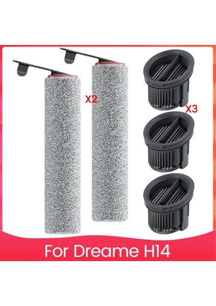 Dream H14 Için Aksesuar Seti H14 Islak ve Kuru Elektrikli Süpürge Fırça Silindirleri Hepa Filtreleri (Yurt Dışından)
