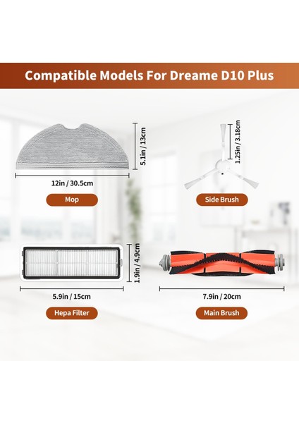 Dreame D9, D9 Max, D9 Pro, L10, L10 Pro Elektrikli Süpürge, Ana Fırça, Yan Fırça, Filtreler, Paspas Bezi Için Yedek Parçalar (Yurt Dışından)