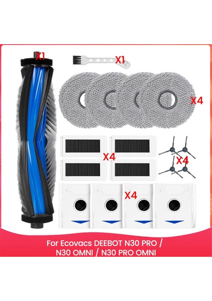 Ecovacs Deebot N30 Pro / N30 Omnı / N30 Pro Omni Robot Vakum Süpürge Ana Yan Fırça Hepa Filtresi Için Aksesuar Seti (Yurt Dışından)
