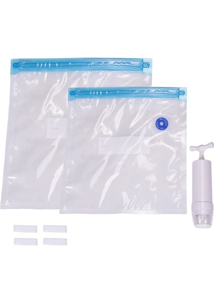 Sous Vide Poşetleri 15'li Paket Tekrar Kullanılabilir Elektrikli Vakumlu Gıda Saklama Kabı 1 El Pompası, 2 Boyutlu Mühürlü Poşet, 4 Klipsli (Yurt Dışından)