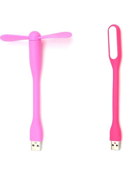 Çok Işlevli USB Mini Masaüstü Mini Fan Evrensel USB Işık Enerji Tasarruflu Taşınabilir LED Işık, Pembe (Yurt Dışından)