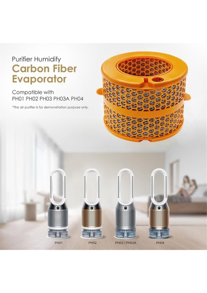 Dyson PH01 PH02 PH03 PH04 PH3A Hava Temizleyici Parçaları Için Hava Temizleyici Karbon Fiber Buharlaştırıcı Filtre Değişimi (Yurt Dışından)