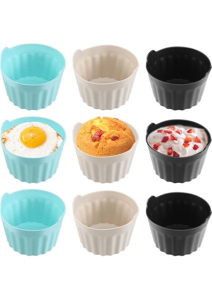 9 Adet Hava Fritöz Yumurta Kapları Yeniden Kullanılabilir Yapışmaz Silikon Yumurta Isırık Kalıbı Muffin Astarı Haşlanmış Yumurta Kapları Mikrodalga Için (Yurt Dışından) fırsatları