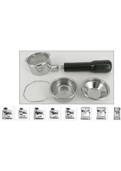 Breville 8 Serisi/solis Tip 1170 ve BES870 / BES880 Portafilter Için 2 Filtre Sepetli 54 mm Dipsiz Portafilter (Yurt Dışından)
