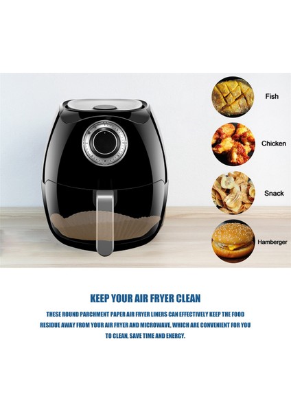 50 Adet Air Fryer Parchment Kağıt Astarları Yapışmaz Tek Kullanımlık Astarlar Sepet Deliksiz Yuvarlak Parchment Kağıdı (Kahverengi) (Yurt Dışından) modelleri