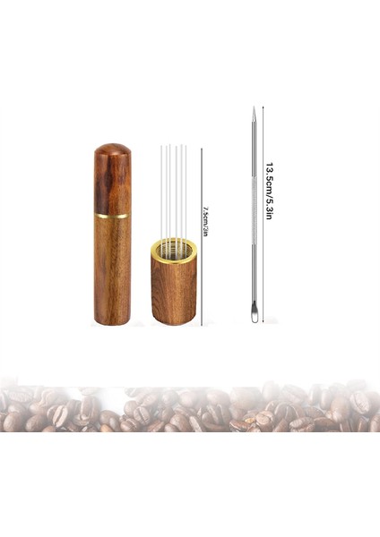 Espresso Dağıtım Karıştırıcı Aracı, 6 Iğneli Espresso Kahve Karıştırıcı Espresso Iğnesi Dağıtıcı Latte Kalemi ile (Yurt Dışından)