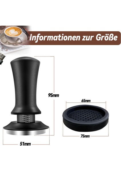 Kahve Tamper Seti 51 Mm, Espresso Tamper Seti, 304 Paslanmaz Çelik Tabanlı Barista Seti Kahve Tamper, Espresso Makinesi Için (Yurt Dışından)