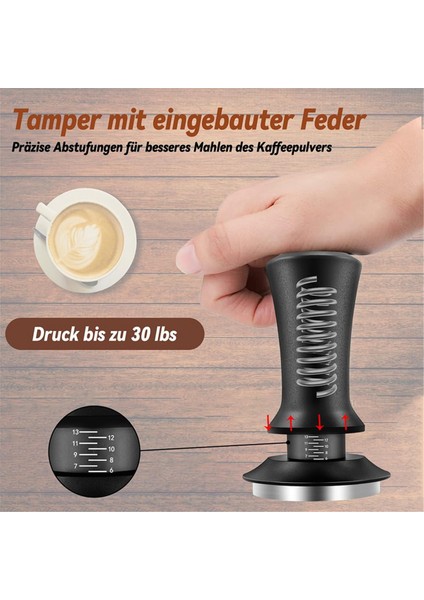 Kahve Tamper Seti 51 Mm, Espresso Tamper Seti, 304 Paslanmaz Çelik Tabanlı Barista Seti Kahve Tamper, Espresso Makinesi Için (Yurt Dışından)