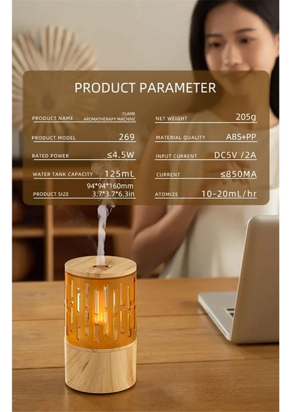Alev Aromaterapi Makinesi Küçük Ev Yatak Odası Sessiz Mum Işığı Atmosfer Işığı Aromaterapi Nemlendirici Difüzör B (Yurt Dışından)