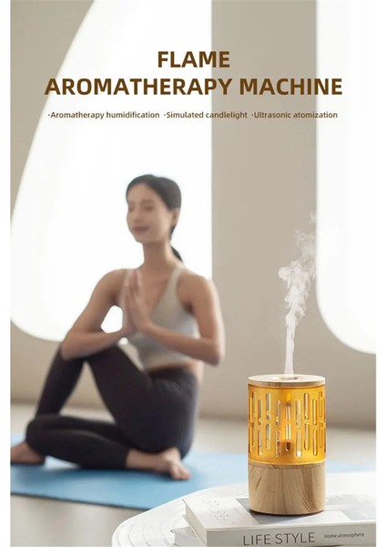 Alev Aromaterapi Makinesi Küçük Ev Yatak Odası Sessiz Mum Işığı Atmosfer Işığı Aromaterapi Nemlendirici Difüzör B (Yurt Dışından)