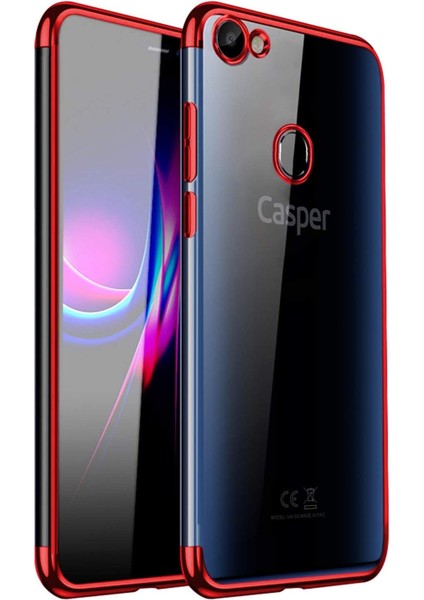 Casper Via G3 Için Kılıf Skyfall Transparent Clear Kırmızı [via G3 ile Uyumlu Kılıf - Kırmızı]