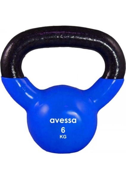Bej Döküm Kettlebell 6 kg, dayanıklı ve ergonomik spor ekipmanı