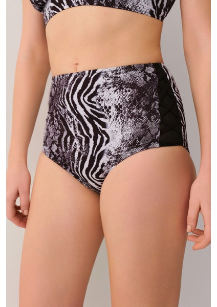 Savage Tül Detaylı Yüksek Bel Bikini Alt