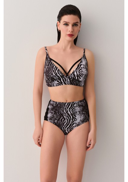 Savage Tül Detaylı Yüksek Bel Bikini Alt modelleri