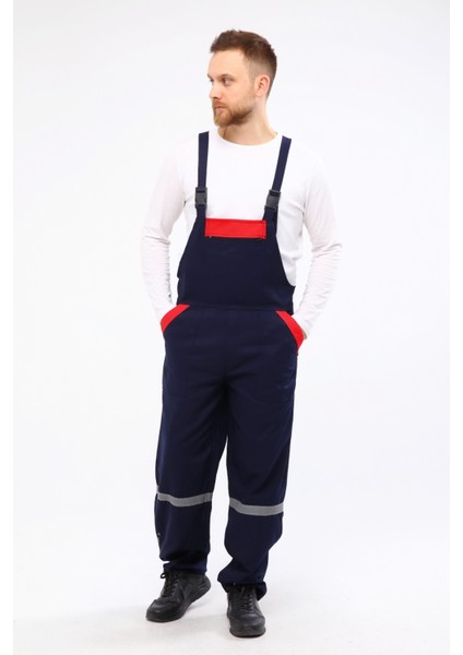Bahçıvan Tulumu 16/12 Lacivert Gabardin Askılı Iş Tulumu