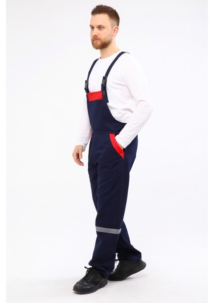 Bahçıvan Tulumu 16/12 Lacivert Gabardin Askılı Iş Tulumu
