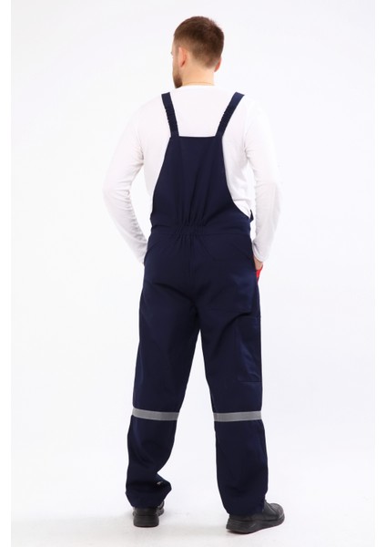 Bahçıvan Tulumu 16/12 Lacivert Gabardin Askılı Iş Tulumu