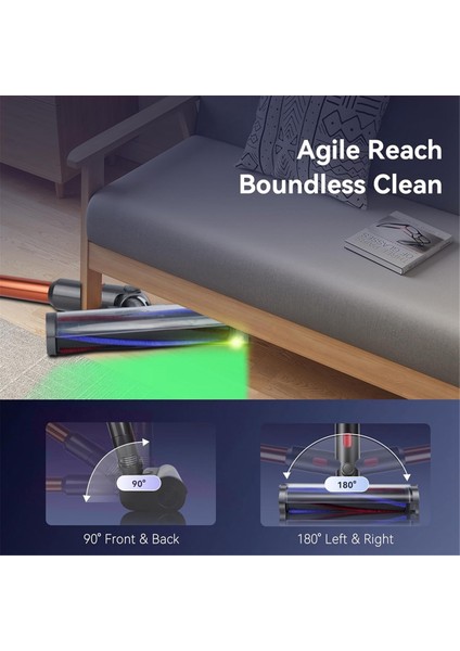 Dyson V7 V8 V10 V11 V12 V15 Için Başlık Değiştirme, Toz Algılama Işıklı Zemin Aparatı ile Temizleyici Başlık Yumuşak Rulo Fırça (Yurt Dışından)