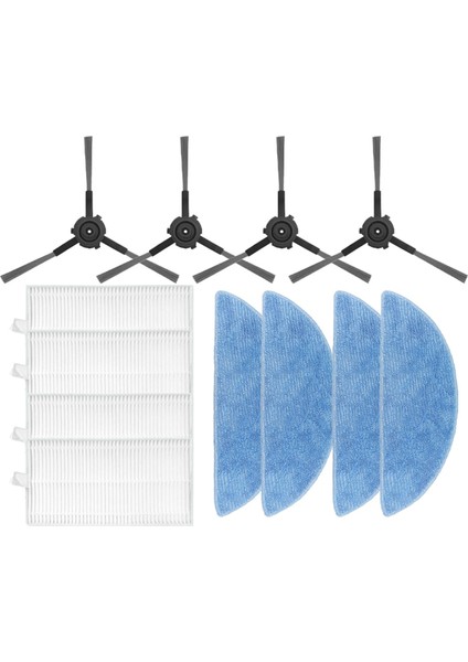 Ecovacs Y1 Pro / Y1 Pro Plus Robot Süpürge Yedek Yan Fırça Hepa Filtre Paspas Pedleri Yedek Parçalar Aksesuarlar (Yurt Dışından)