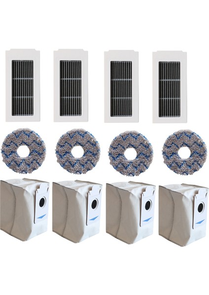 Ecovacs Deebot X5 Pro X5 Max/x5 Robot Süpürge Toz Torbası Paspas Bezi Hepa Filtre Yedek Parçaları Için 12 Adet (Yurt Dışından)