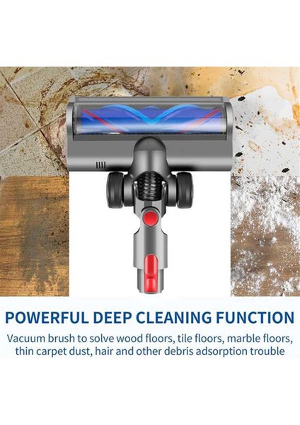 Dyson V7 V8 V10 V11 V15 Elektrikli Süpürge Başlıkları Yeşil LED Işıkları ile Sert Zeminler Için V Şeklinde Kıl Rulo Fırça (Yurt Dışından)