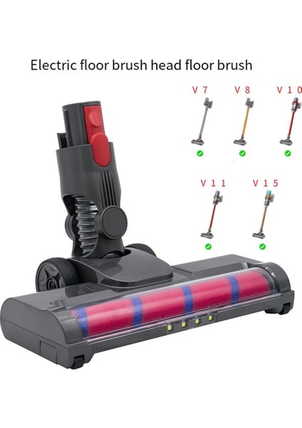 Dyson V15 V8 V7 V10 V11 Elektrikli Süpürgeler Için LED Işıklı Yumuşak Silindir Fırça Başlığı Yedek Parçası Sert Zemin Aparatı (Yurt Dışından)