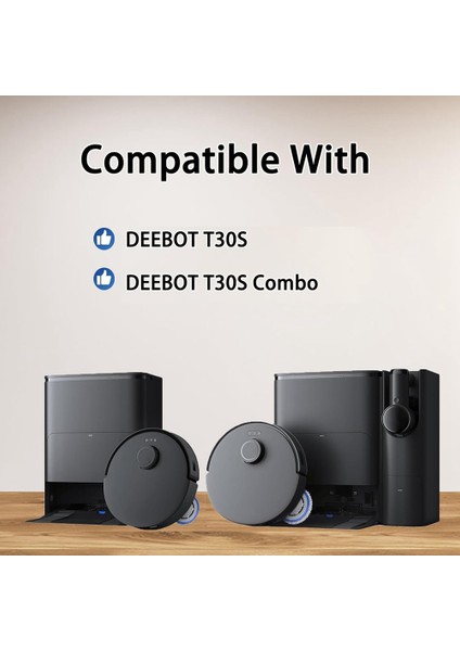 Ecovacs Deebot T30S/ T30S Combo Robot Süpürge Ana Yan Fırça Hepa Filtre Paspas Bezi Toz Torbası Aksesuar Seti (Yurt Dışından)