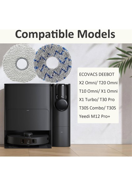 Ecovacs Deebot T30 Pro /T30S Combo / T30S / T20 Omni /T10 Omni /x1 Omni Yedek Parçaları Için Yıkanabilir Paspas Bezi (Yurt Dışından)