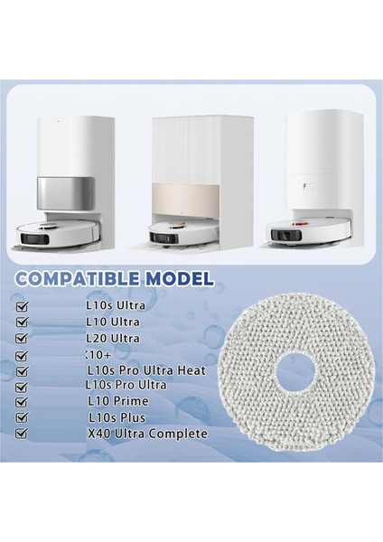 Dreame L10S ULTRA/L10S Pro ULTRA/L20 ULTRA/L10S Pro Ultra Heat/xiaomi X10+ Vakum Robotu Için 10'lu Paket Paspas, Yıkanabilir (Yurt Dışından) modelleri