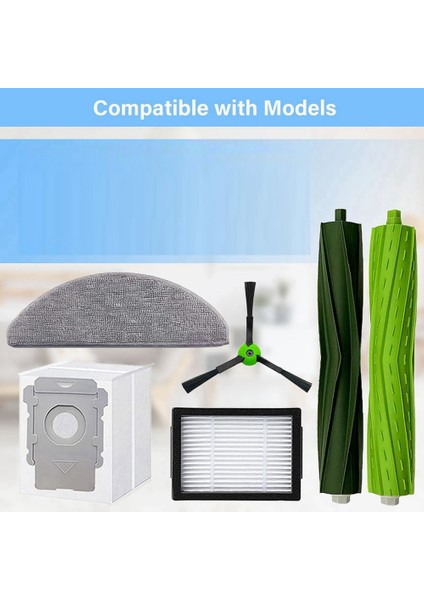 Irobot Roomba Combo I5+ J5+ Aksesuar Seti - Silindir Fırça, Filtre, Paspas Pedi, Vakum Torbası, Yan Fırça (Yurt Dışından)