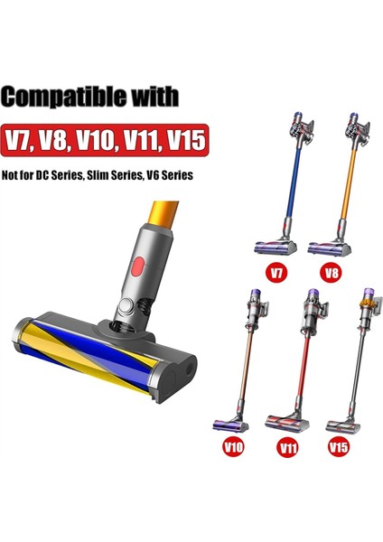 Dyson V7 V8 V10 V11 V15 Sert Zemin Fırça Başlığı Yedek Parçaları Toz Algılama Işığı ile Fırça Başlığı (Yurt Dışından)