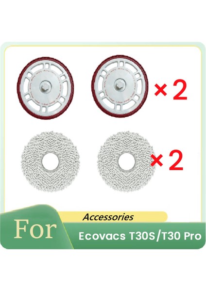 Ecovacs T30S/T30 Pro Robot Süpürge Paspas Tahtası Temizleyici Paspas Takımı Için 4 Adet Bez ve Paspas Tutucu (Yurt Dışından)