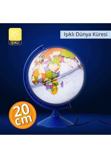 Gürbüz Eco 47203 Işıklı Siyasi Dünya Küresi 20 cm modelleri