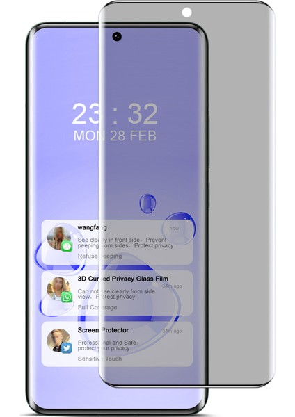 Xiaomi 14 Ultra 5g Gizlilik Ekran Koruyucusu Için 3D Kavisli Kenar Temperli Cam Darbe Koruması (Yurt Dışından)