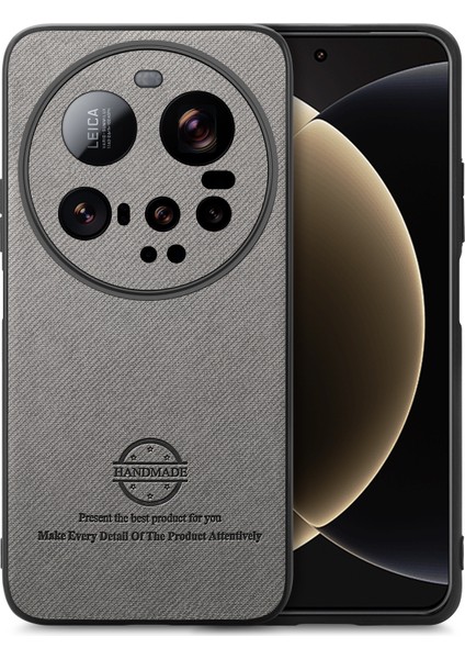 Xiaomi 15 Ultra Kumaş Doku Deri Telefon Arka Kapak (Yurt Dışından)