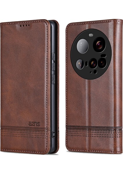 Xiaomi 15 Ultra Sığır Derisi Doku Pu Deri Cüzdan Telefon Kapağı (Yurt Dışından)