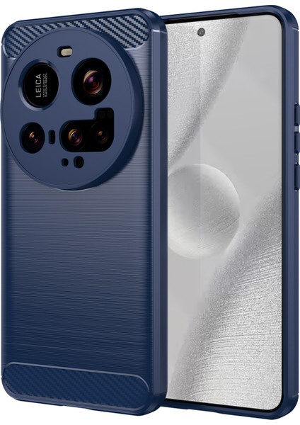 Xiaomi 15 Ultra Kılıf Koruyucu Telefon Kapağı Karbon Fiber Doku Fırçalanmış-Mavi için (Yurt Dışından)